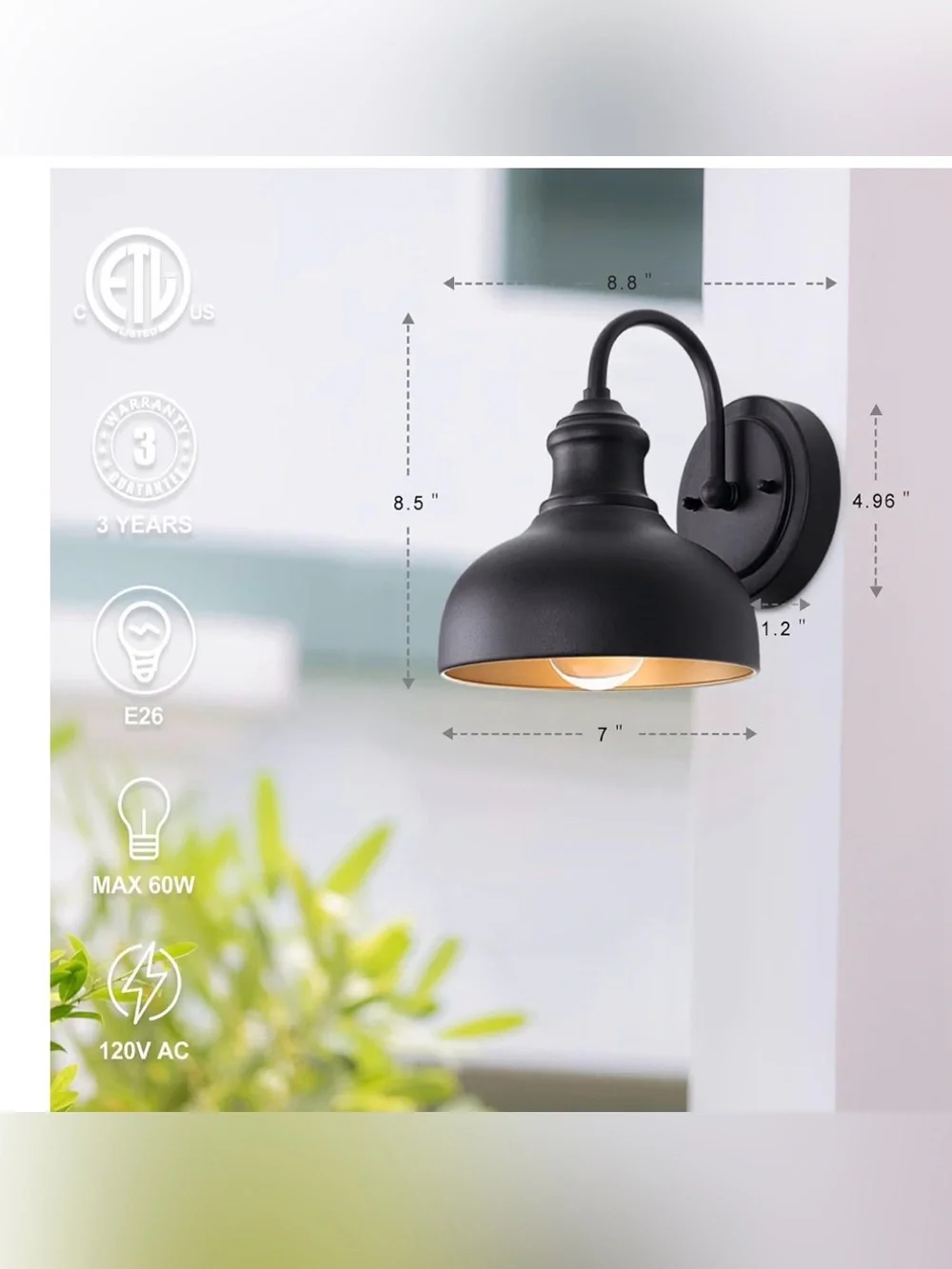 Matte Black Indoor Wall Lantern Sconce - Set of 4